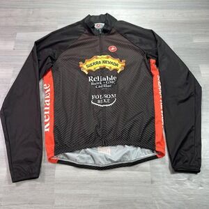 Castelli Cycling Wind Jacket Mens XL Black Sierra Nevada Full Zip USA Logos